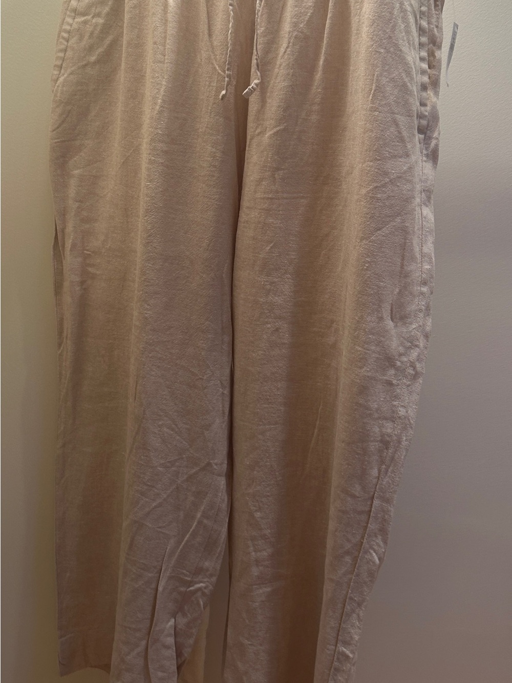 Old Navy Wide-Leg Drawstring Pants in Light Beige